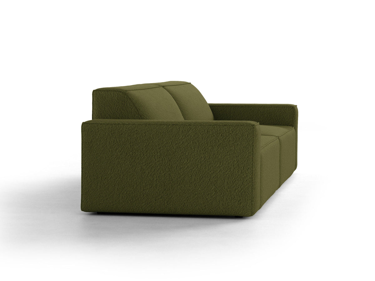 Jodie Boucle modulares Sofa 4 Sitzer in Dark Olive Green-Baloo präsentiert im Onlineshop von KAQTU Design AG. 4er Sofa ist von Micadoni
