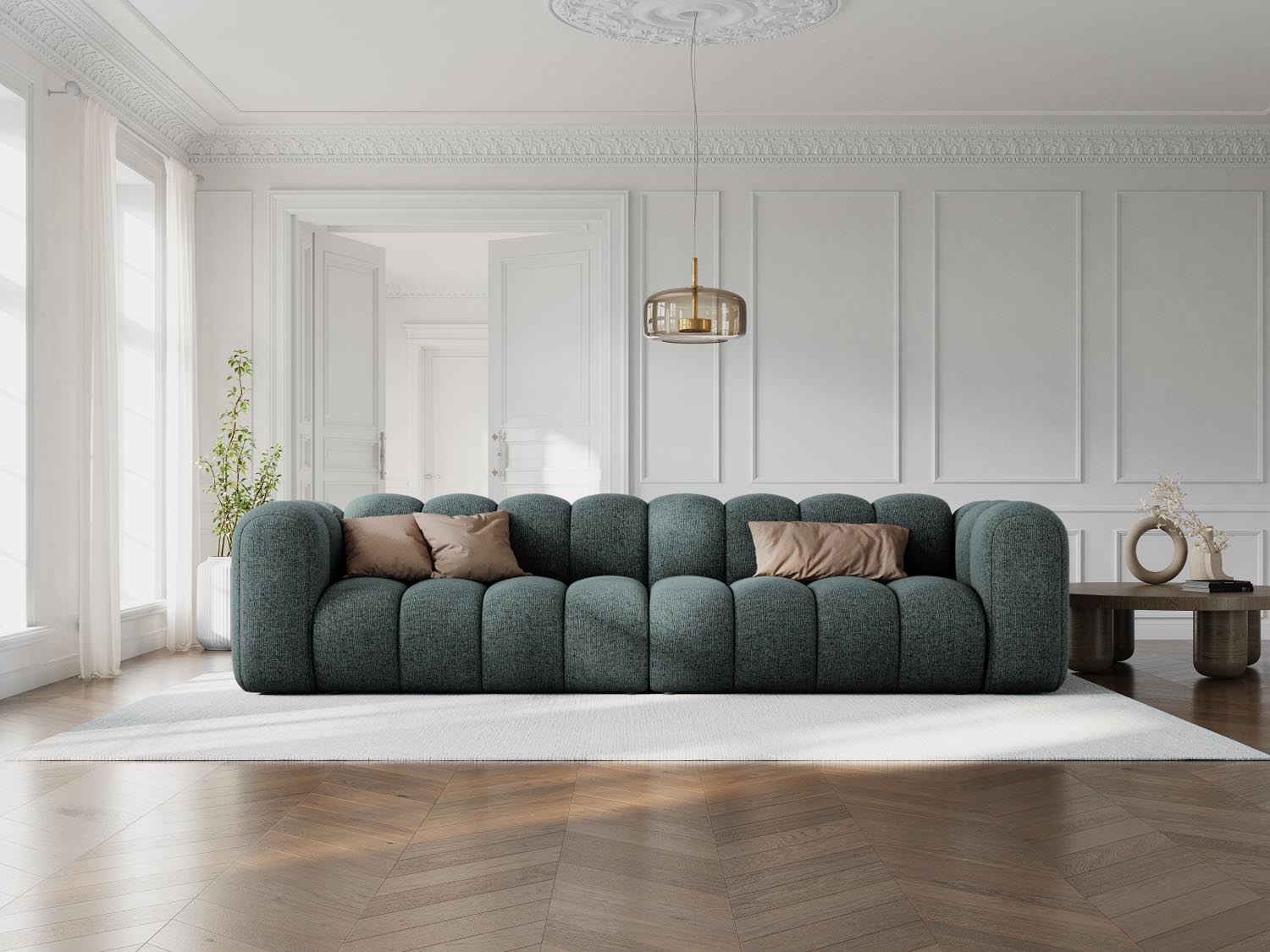 Lupine Modulares Sofa 4 Sitzer in Petrol präsentiert im Onlineshop von KAQTU Design AG. 3er Sofa ist von Micadoni