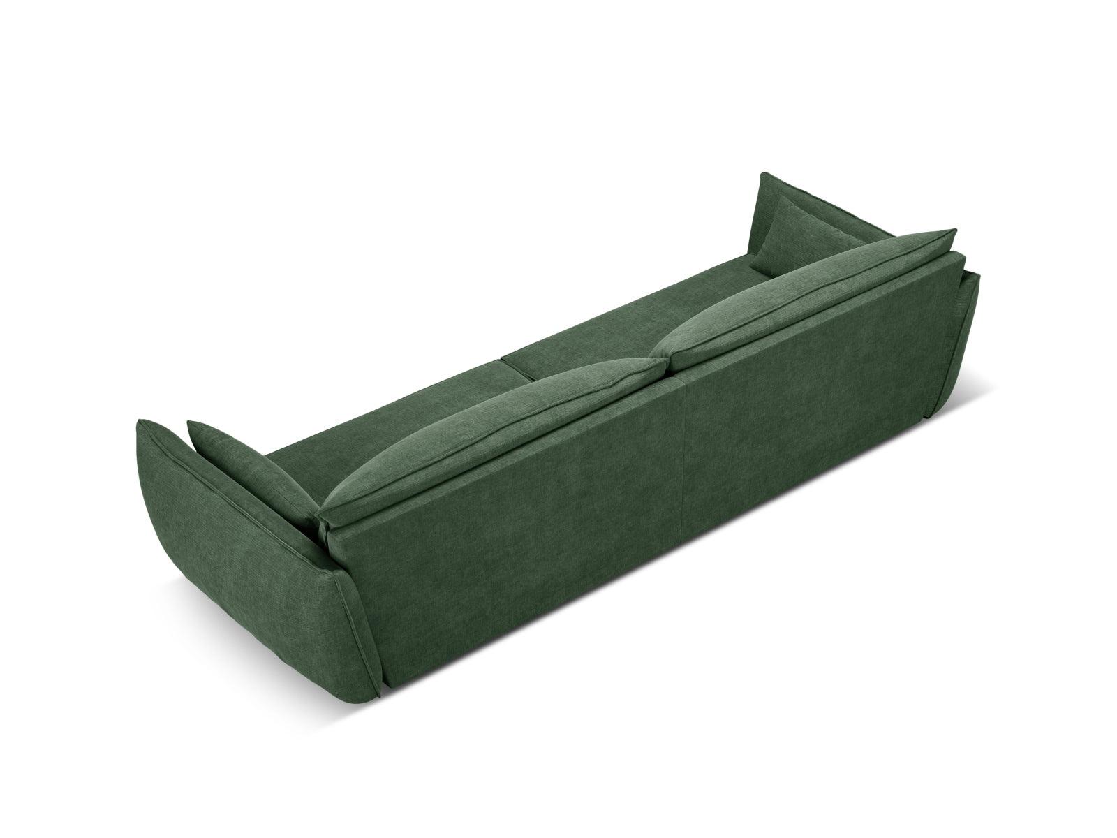 Modernes 4-Sitzer Sofa Kaelle in edlem Flaschengrün, perfekt für stilvolle Wohnräume. Hochwertige Materialien und elegantes Design von Micadoni.