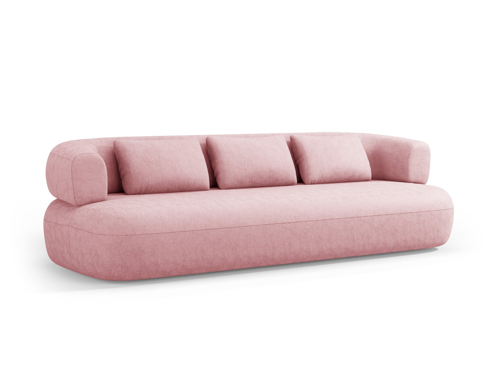 Elegantes Jenny Sofa in sanftem Rosa, ideal für stilvolle Wohnräume. Komfortables 4-Sitzer-Design von Micadoni.