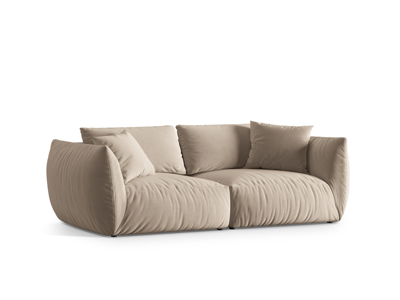 Elegantes Chris Velour Modular Sofa für 4 Personen in Ecru-Casino, ideal für stilvolle Wohnräume und gemütliche Abende.