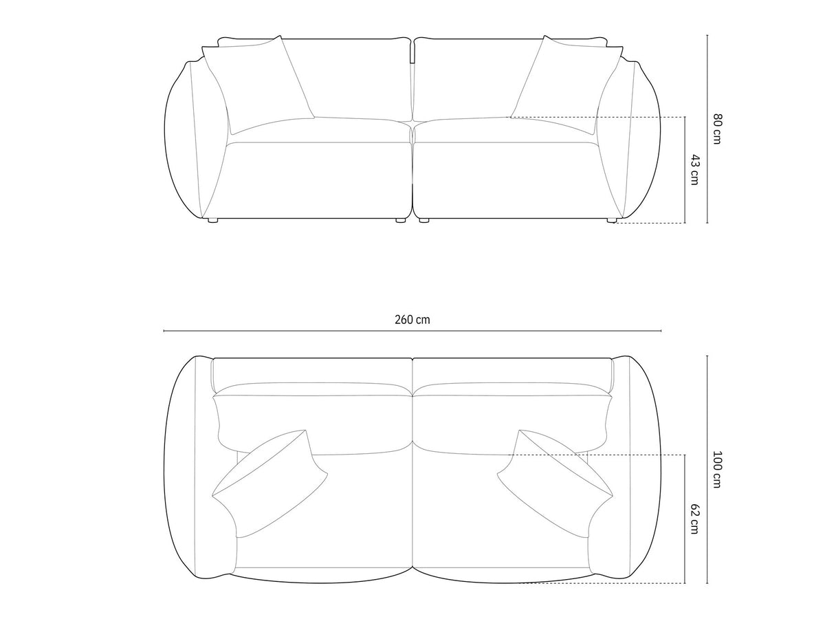 Chris Velour Modular Sofa 4 Sitzer in Ecru-Casino präsentiert im Onlineshop von KAQTU Design AG. 4er Sofa ist von Micadoni