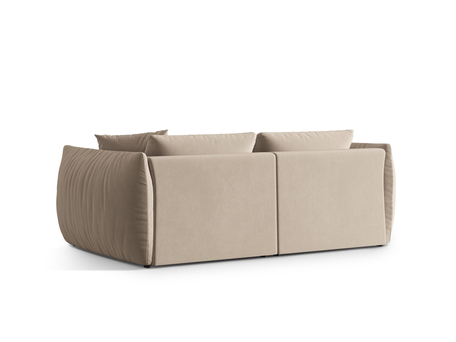 Modernes 4-Sitzer Chris Velour Sofa in Ecru-Casino, perfekt für entspannte Stunden und stilvolle Einrichtungsideen.