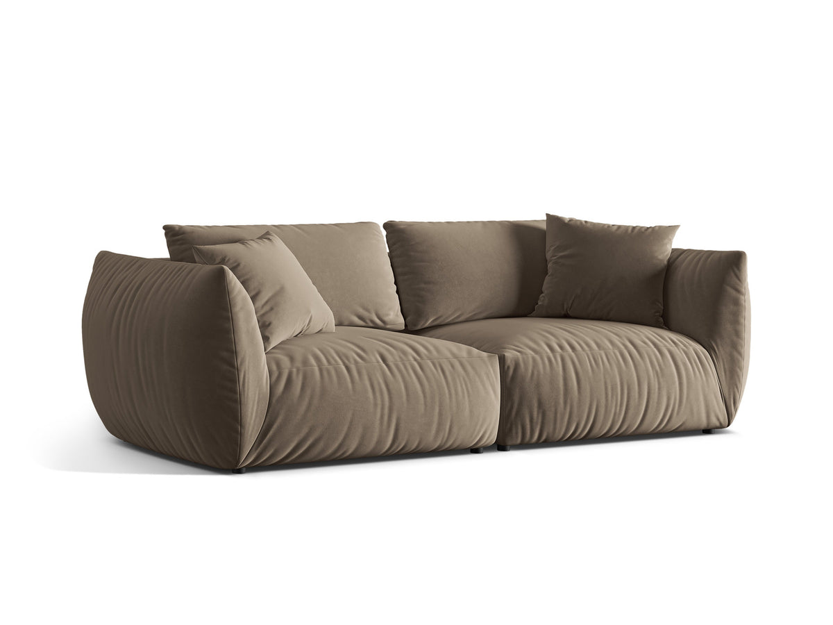 Chris Velour Modular Sofa 4 Sitzer in Light Brown-Casino präsentiert im Onlineshop von KAQTU Design AG. 4er Sofa ist von Micadoni