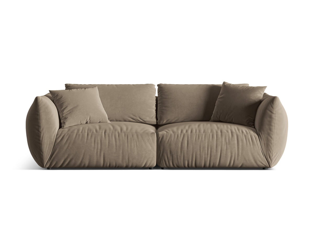 Chris Velour Modular Sofa 4 Sitzer in Light Brown-Casino präsentiert im Onlineshop von KAQTU Design AG. 4er Sofa ist von Micadoni