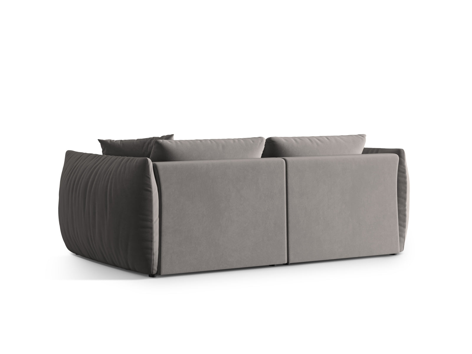 Modulares 4-Sitzer Sofa Chris Velour in edlem Grau, perfekt für stilvolle Wohnzimmer und entspannte Stunden mit Freunden.