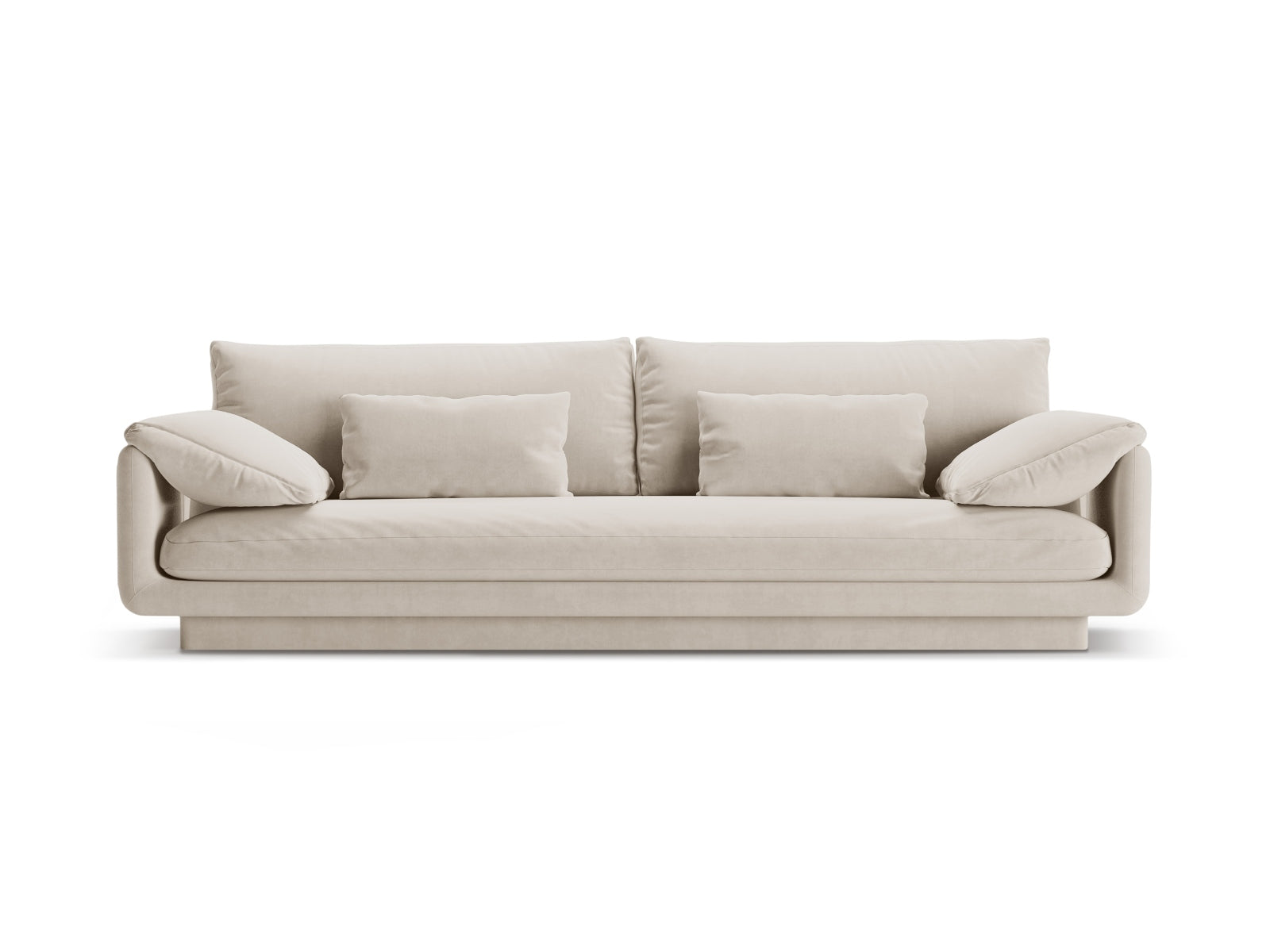 Torino Velour Sofa 4 Sitzer in Ecru-Casino präsentiert im Onlineshop von KAQTU Design AG. 4er Sofa ist von Micadoni