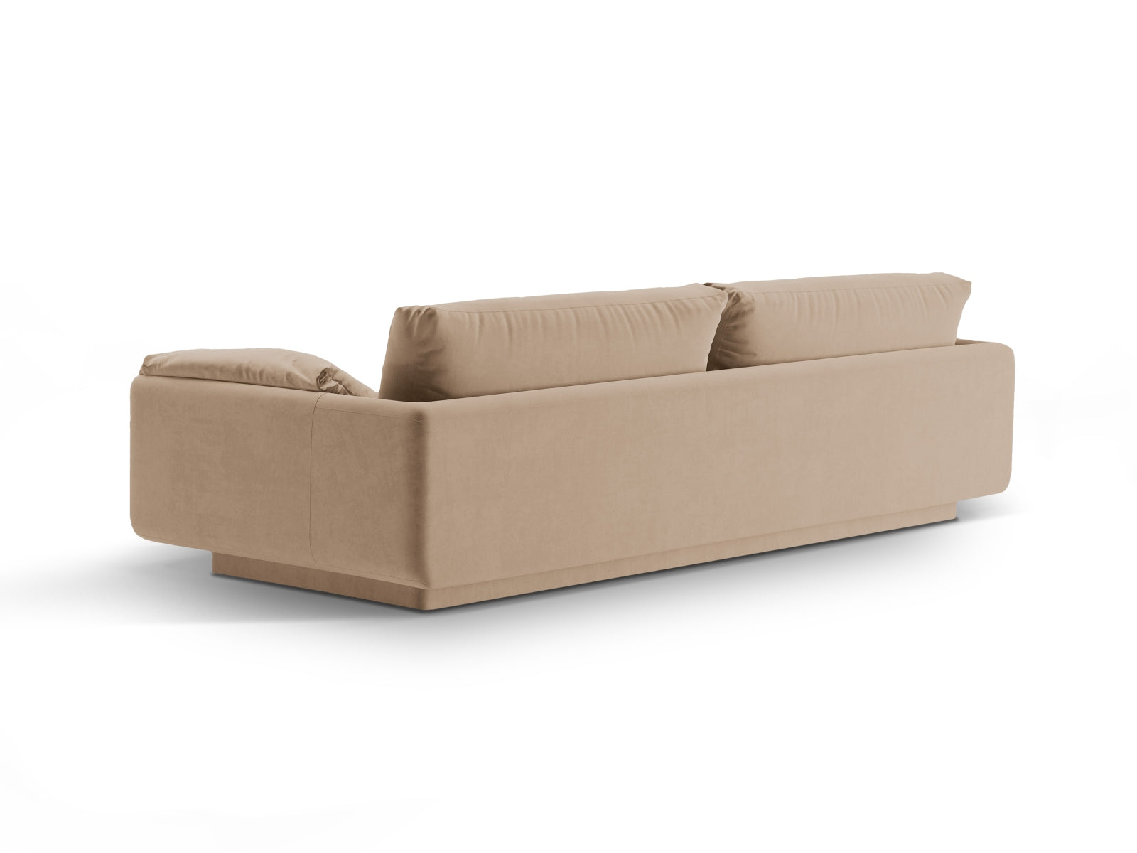 Luxuriöses 4-Sitzer Velour Sofa Torino in Sand-Casino, perfekt für gesellige Abende und stilvolle Wohnräume.