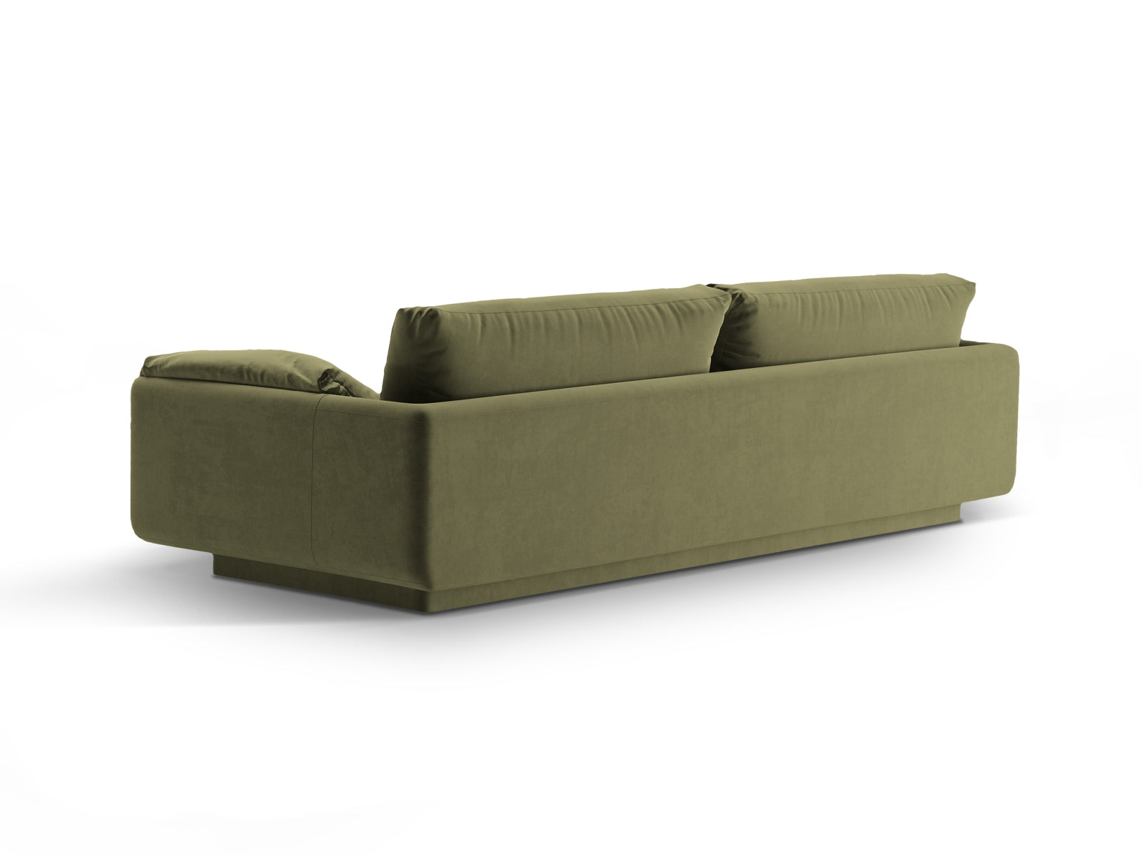 Stilvolles 4-Sitzer Velour Sofa Torino in zartem Hellgrün, perfekt für moderne Wohnräume und gemütliche Abende.