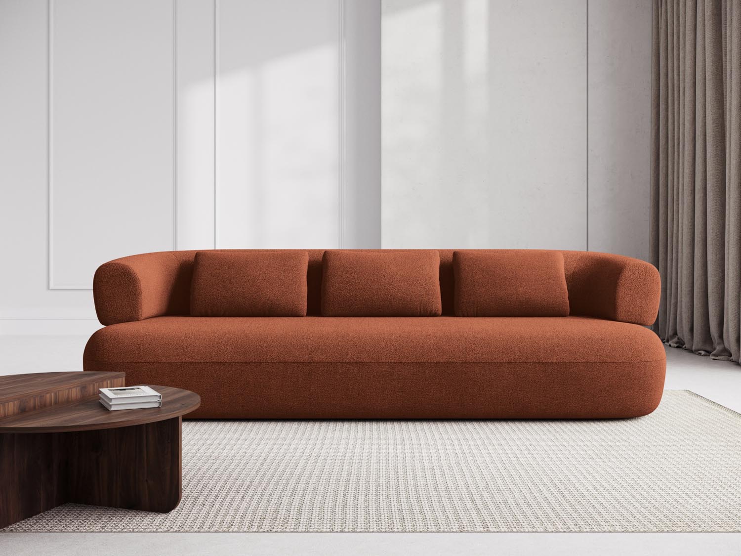 Jenny Boucle Sofa 4 Sitzer in Brick präsentiert im Onlineshop von KAQTU Design AG. 3er Sofa ist von Micadoni
