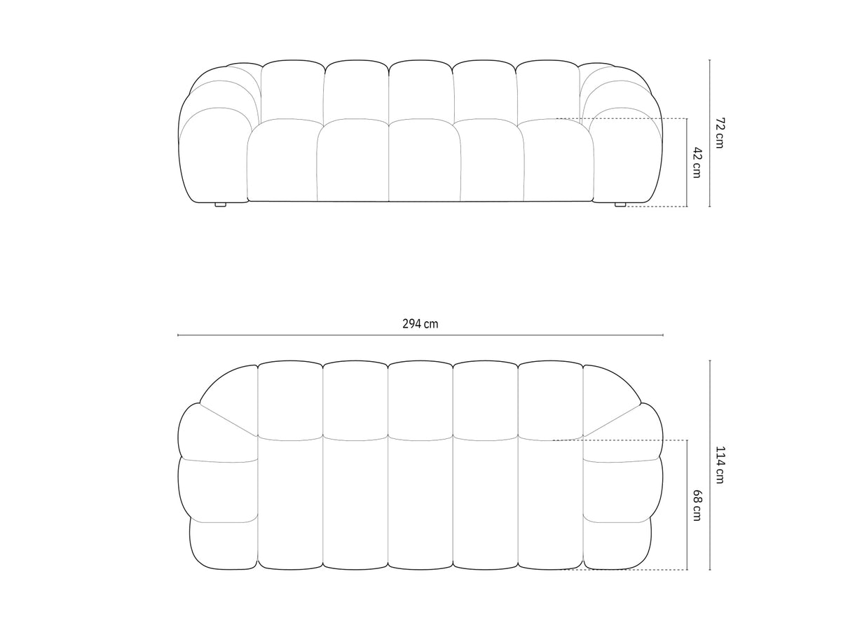 Diana Sofa 4 Sitzer in Steel-Sonic präsentiert im Onlineshop von KAQTU Design AG. 4er Sofa ist von Micadoni