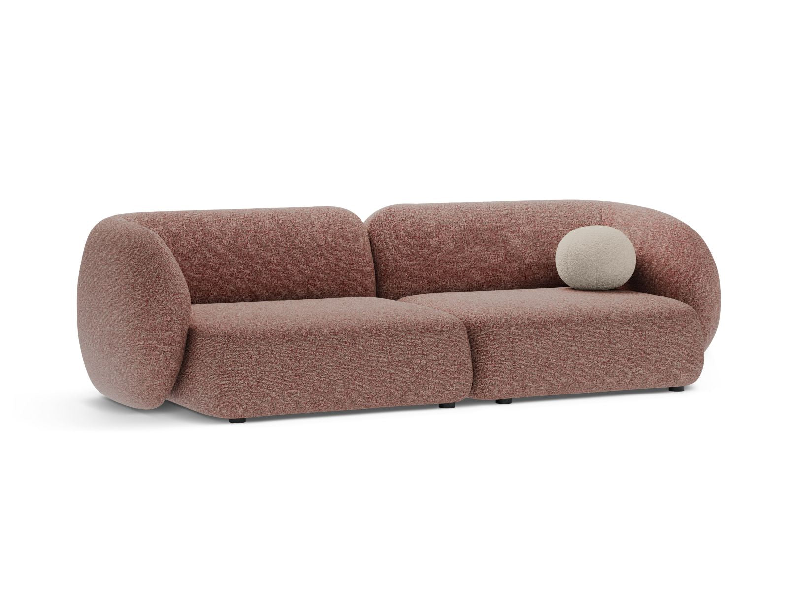 Stylisches 4-Sitzer Sofa Kate in sanftem Pink Melange, ideal für moderne Wohnräume, präsentiert von Micadoni.