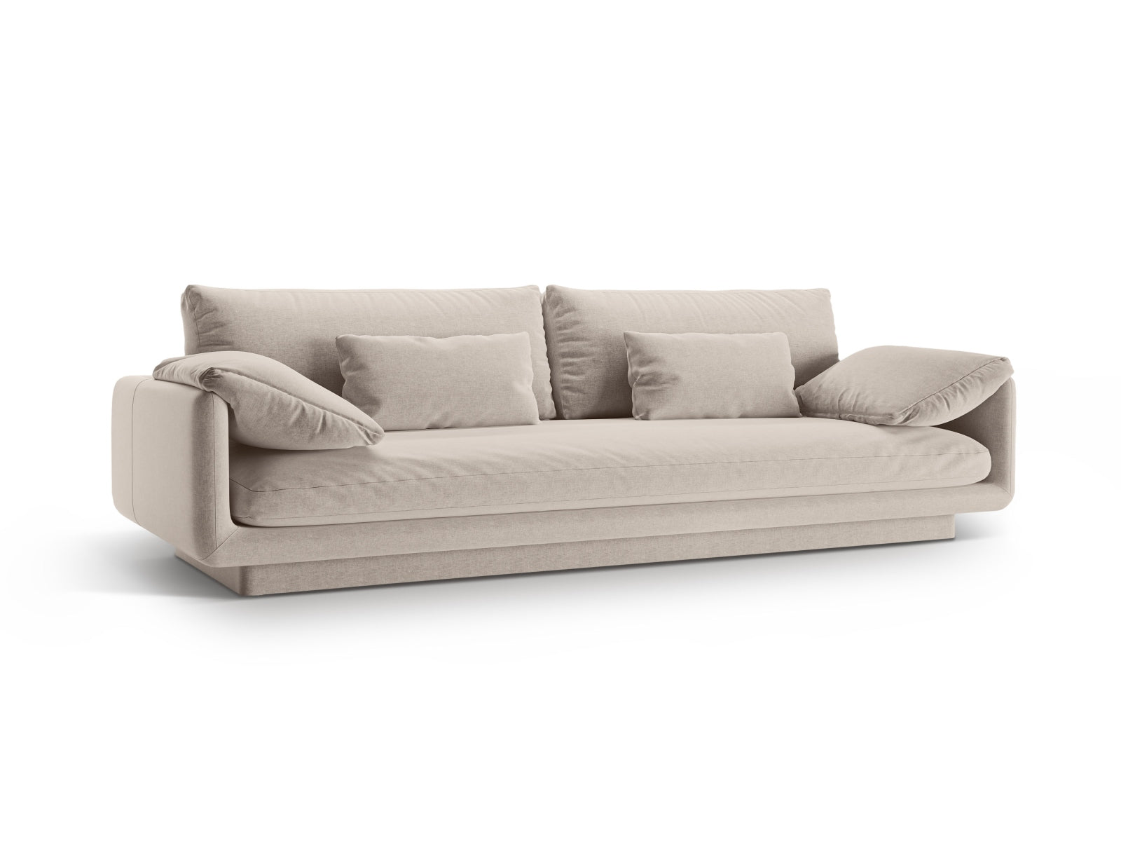 Elegantes Torino Sofa für 4 Personen in hellem Beige, ideal für stilvolle Wohnräume. Hochwertige Verarbeitung von Micadoni.