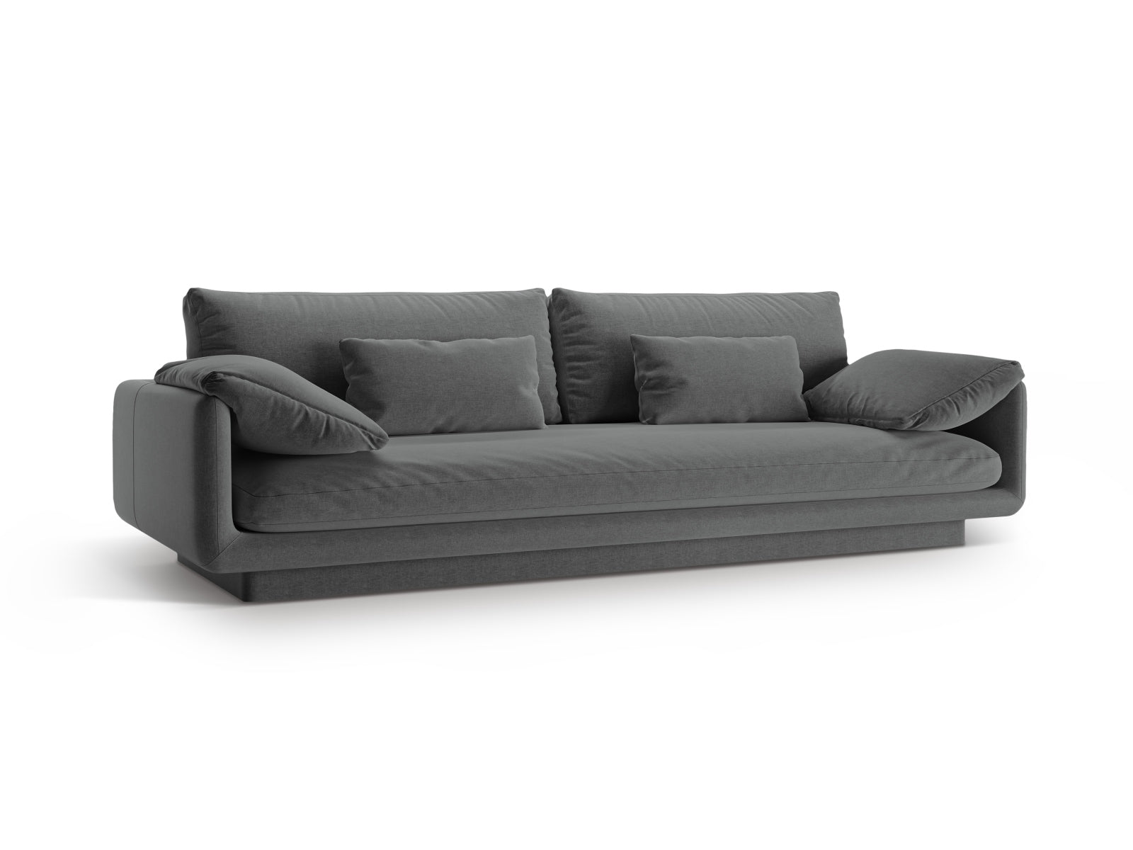 Elegantes Torino 4-Sitzer Sofa in Dunkelgrau von Micadoni, ideal für stilvolle Wohnräume und gemütliche Abende.