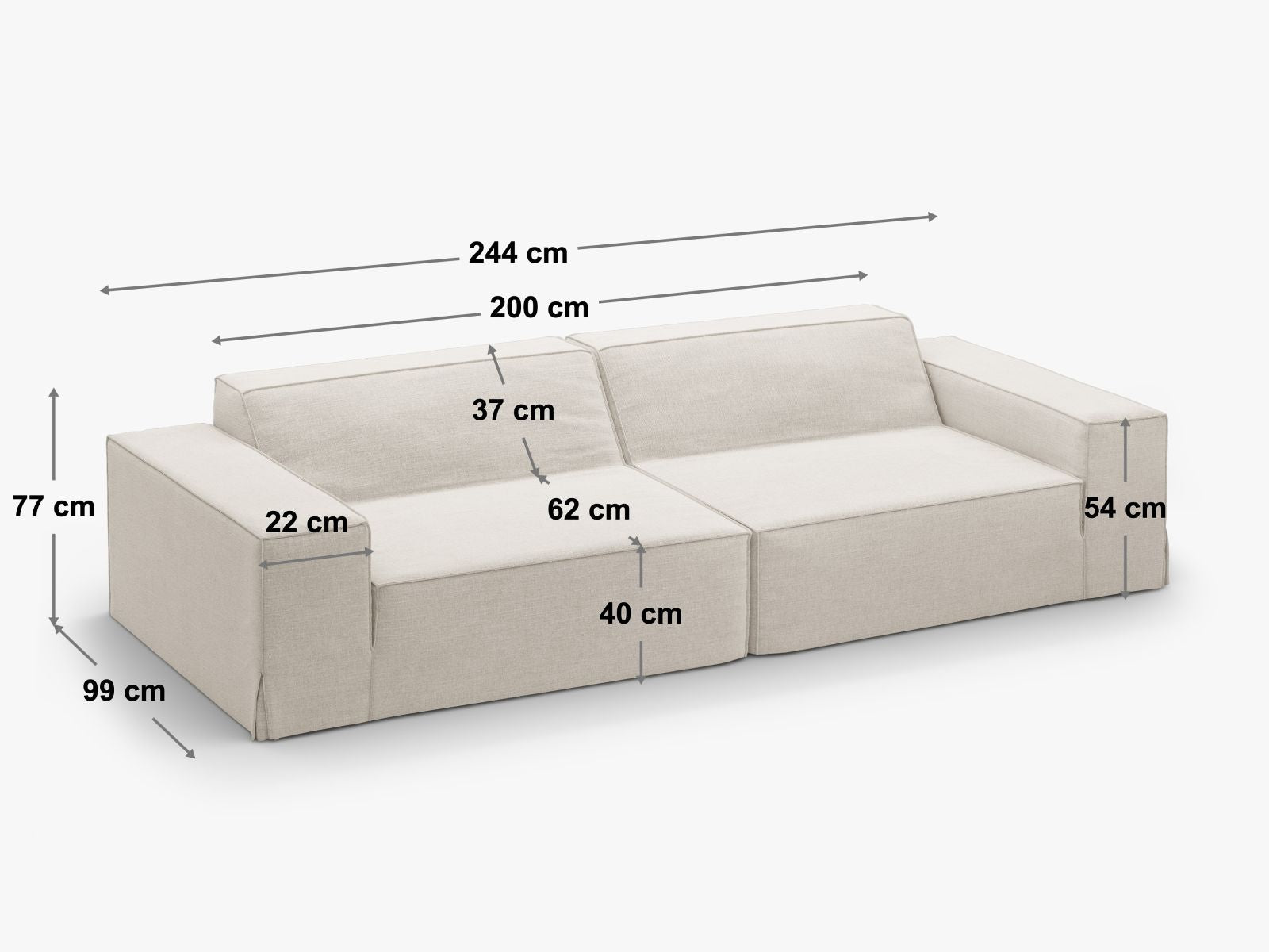 Beige 4-Sitzer Jodie Modular Sofa von Micadoni, elegantes und funktionales Möbelstück für ein modernes Wohnambiente.