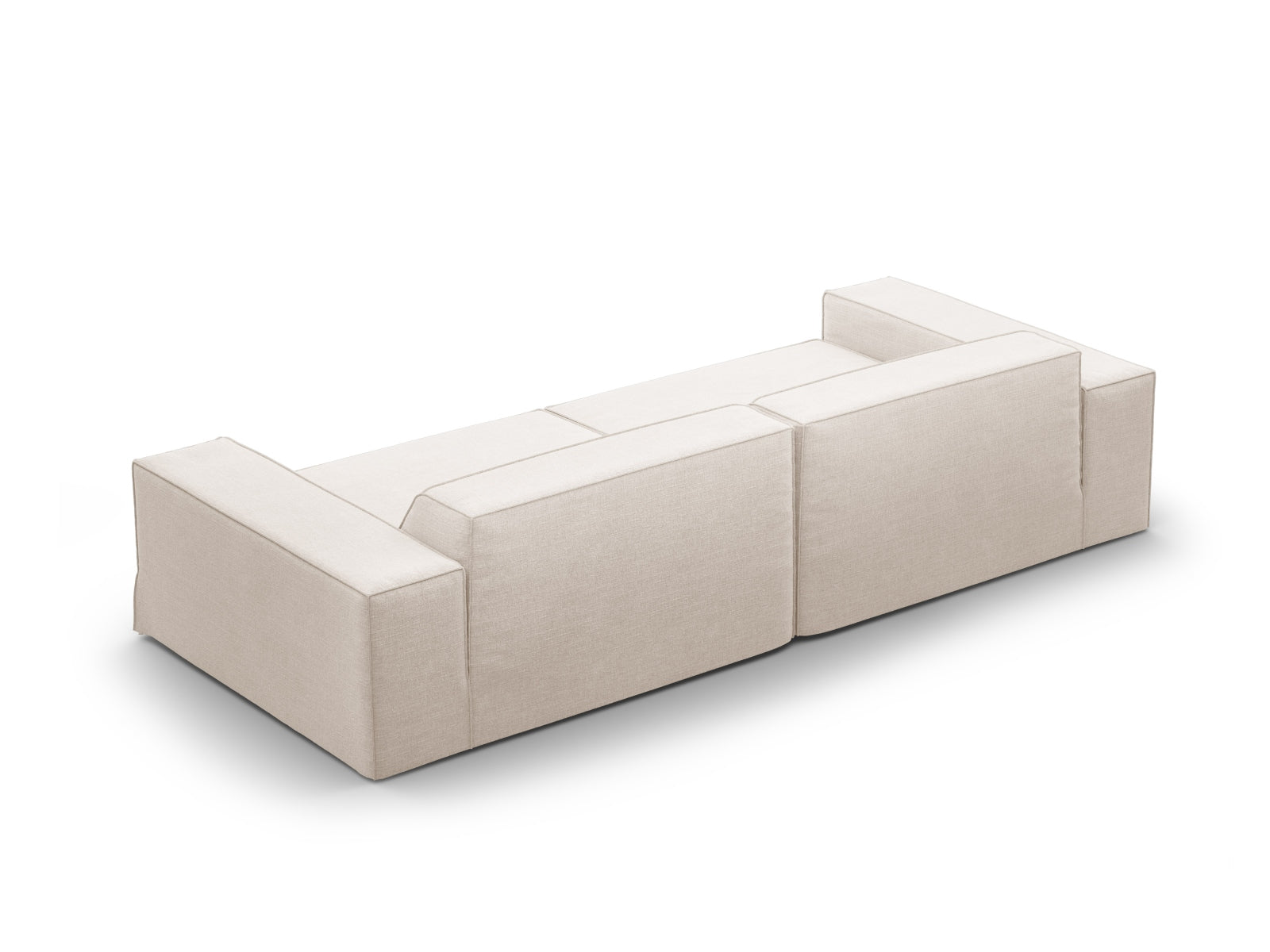 Beige 4-Sitzer Jodie Modular Sofa von Micadoni, elegantes Design, perfekt für moderne Wohnzimmer und flexible Raumgestaltung.
