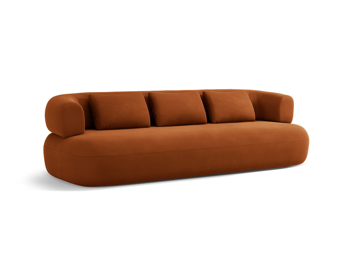 Jenny Velour Sofa 4 Sitzer in Terracotta-Salvador präsentiert im Onlineshop von KAQTU Design AG. 4er Sofa ist von Micadoni