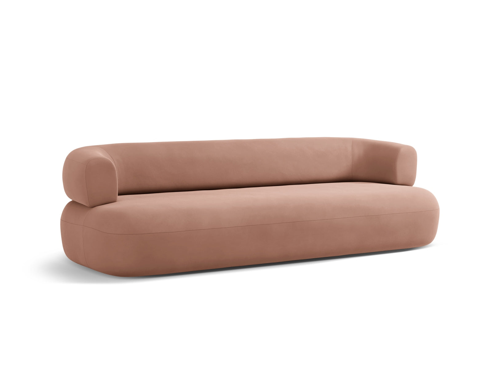 Elegantes 4-Sitzer Velours Sofa Jenny in warmem Terracotta, ideal für stilvolle Wohnräume und entspannte Abende von Micadoni.