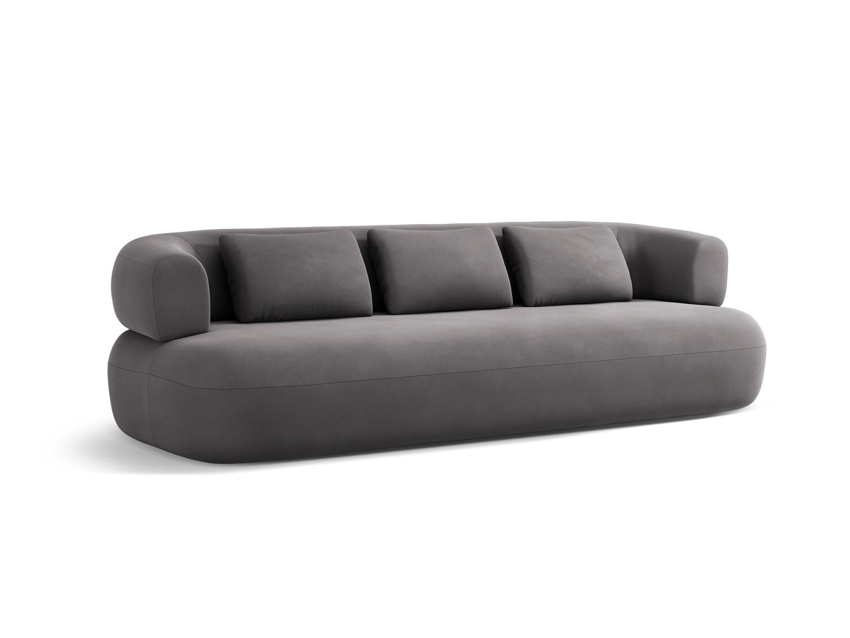 Jenny Velour Sofa 4 Sitzer in Dark Grey-Salvador präsentiert im Onlineshop von KAQTU Design AG. 4er Sofa ist von Micadoni
