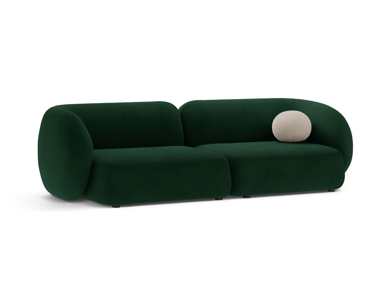 Elegantes 4-Sitzer Sofa Kate in edlem Flaschengrün, ideal für stilvolle Wohnräume. Modular und vielseitig einsetzbar.