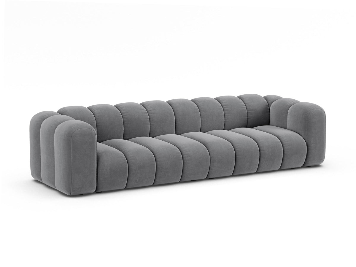 Lupine Velour modulares Sofa 4 Sitzer in Grey-Salvador präsentiert im Onlineshop von KAQTU Design AG. 4er Sofa ist von Micadoni