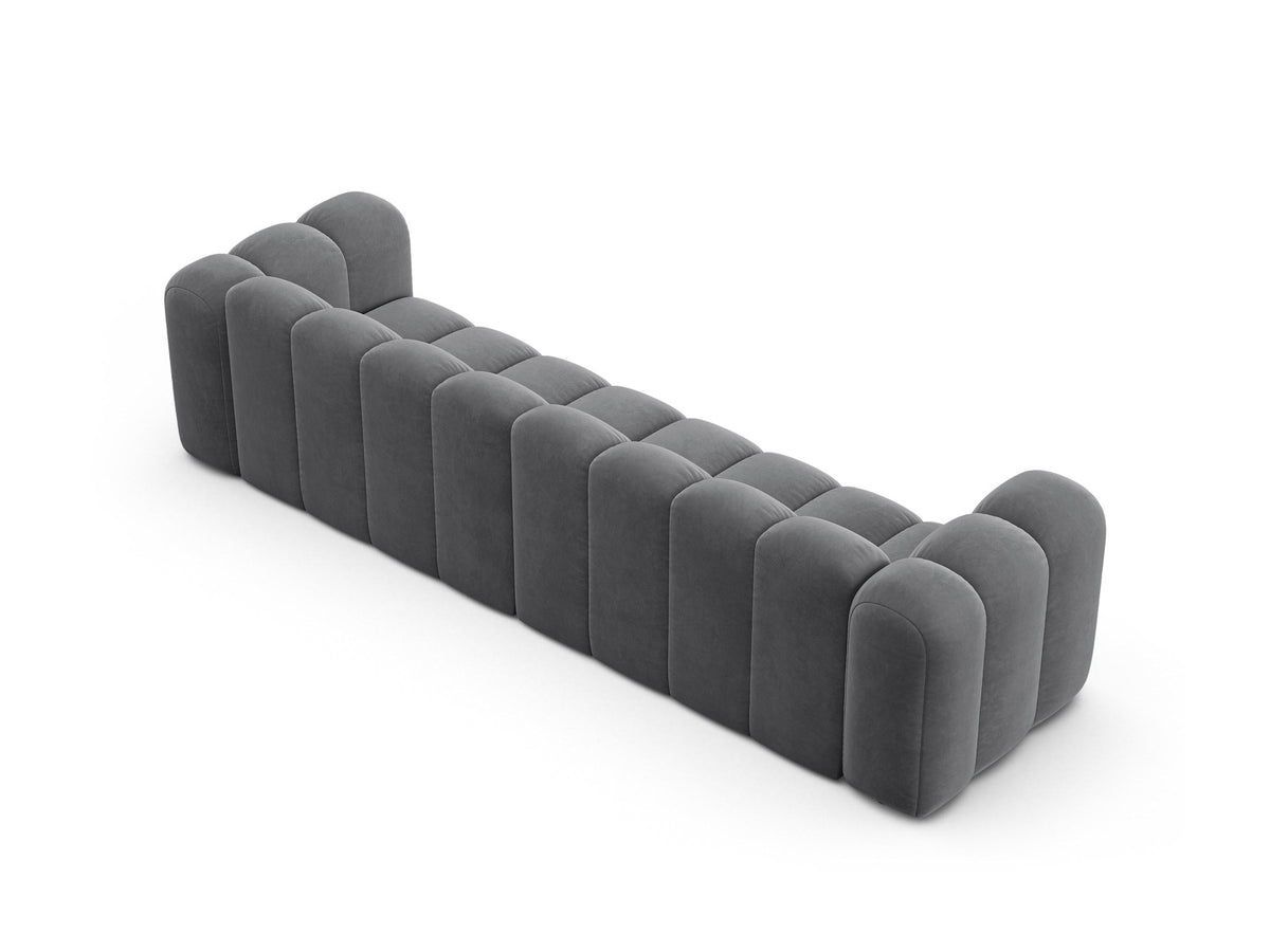 Lupine Velour modulares Sofa 4 Sitzer in Grey-Salvador präsentiert im Onlineshop von KAQTU Design AG. 4er Sofa ist von Micadoni