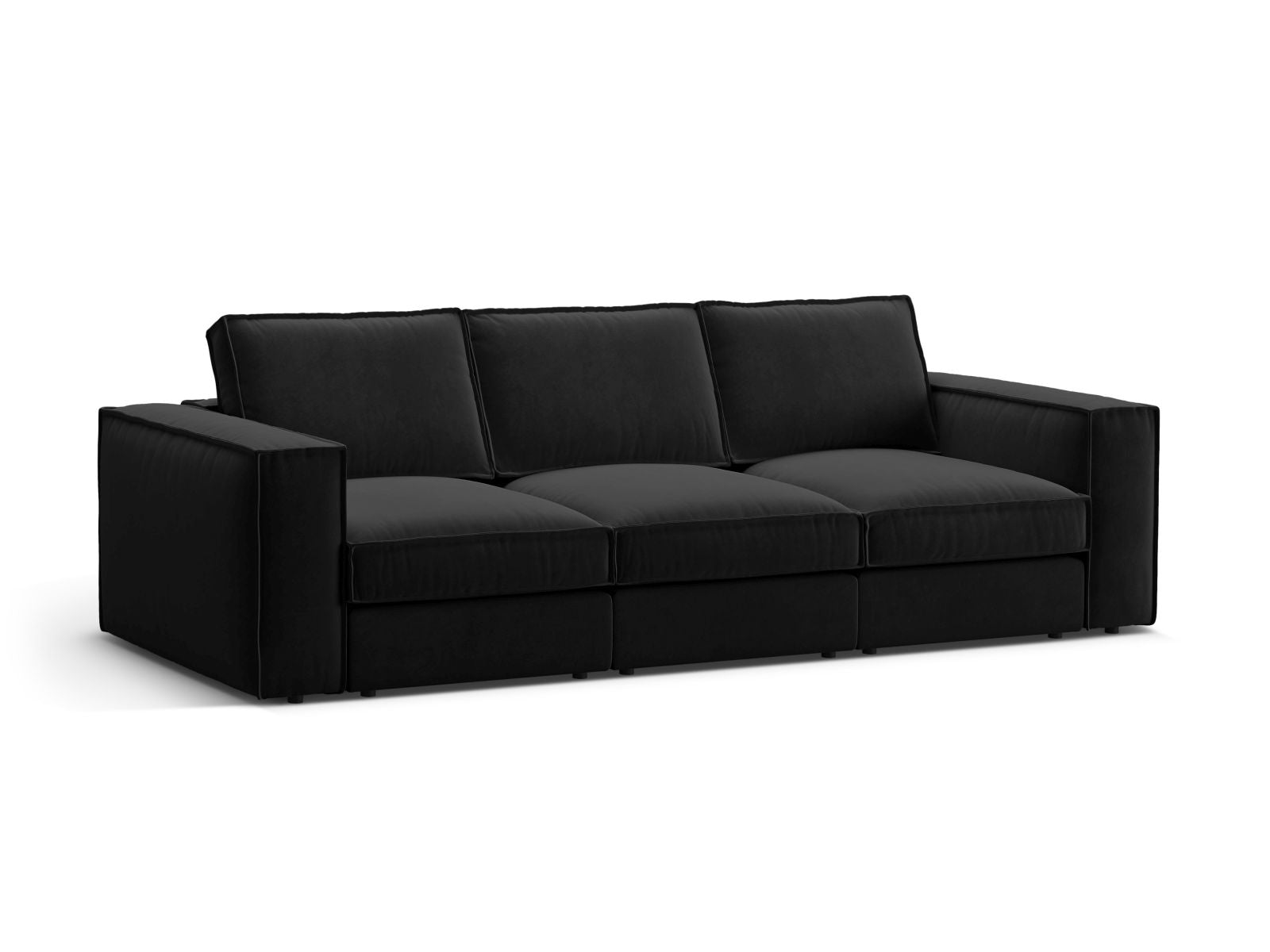 Elegantes 4-Sitzer Modular Sofa Pola in stilvollem Schwarz, ideal für moderne Wohnräume, erhältlich bei KAQTU Design AG.