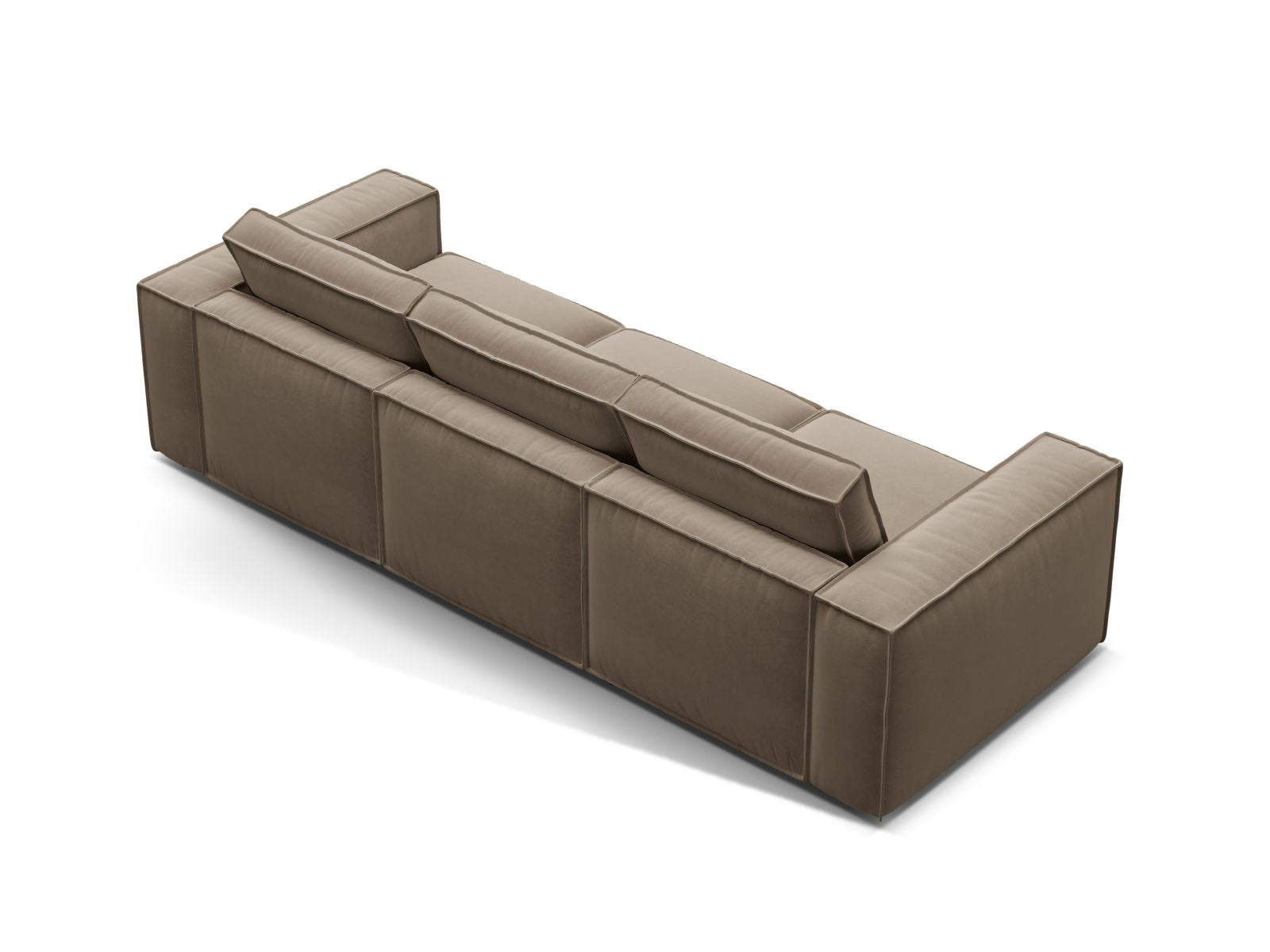 Elegantes 4-Sitzer Sofa Pola in zeitgemäßem Grau-Braun, ideal für gemütliche Abende und stilvolle Wohnräume.