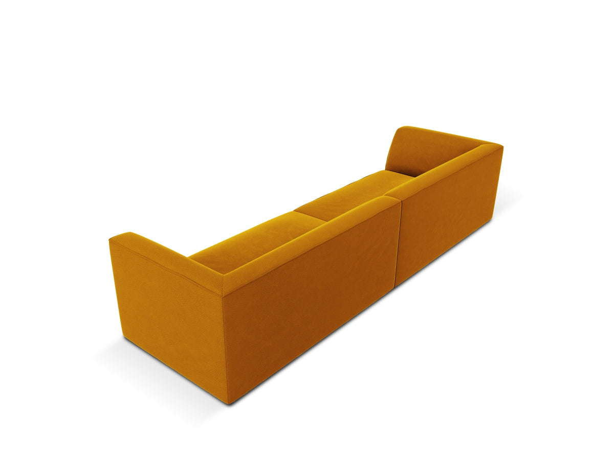 Ruby Velour Sofa 4 Sitzer in Yellow-Salvador präsentiert im Onlineshop von KAQTU Design AG. 4er Sofa ist von Micadoni