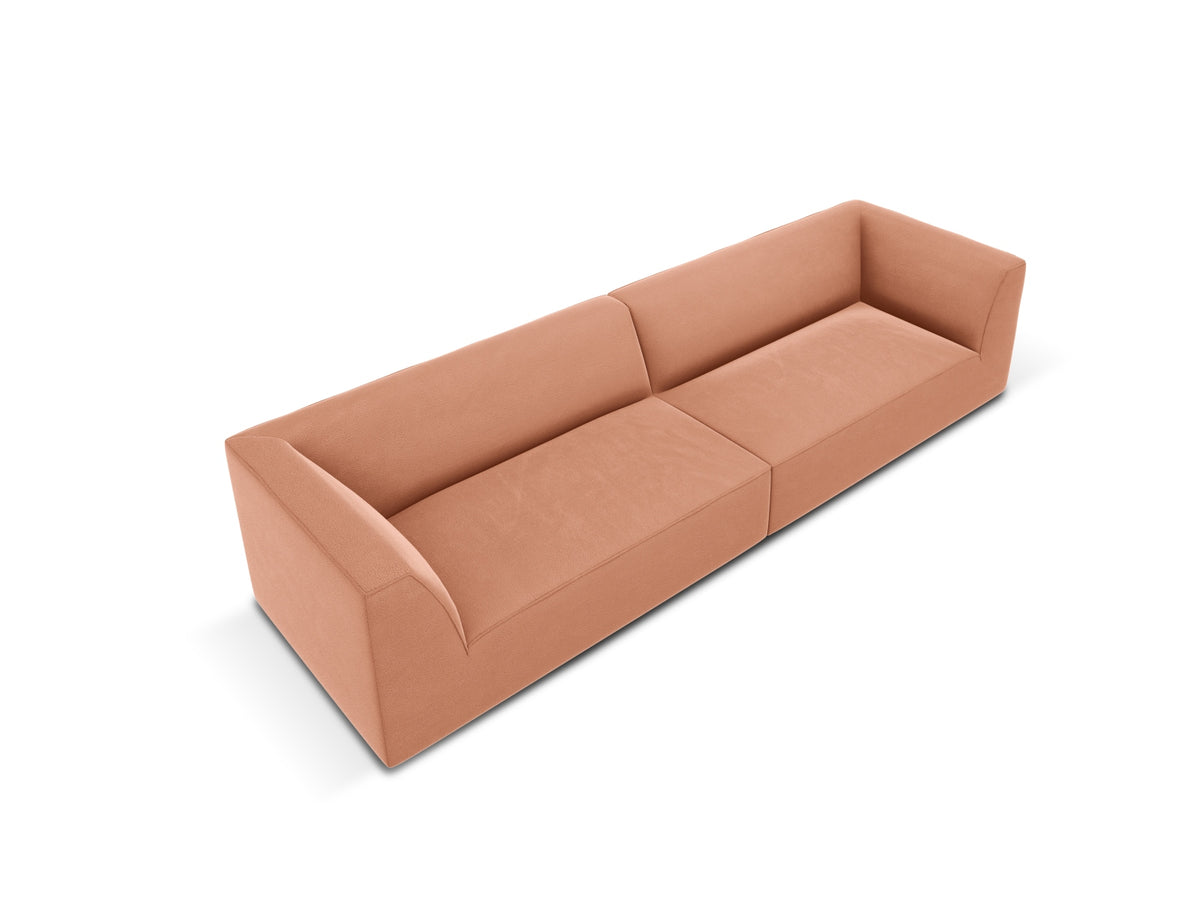 Ruby Velour Sofa 4 Sitzer in Pink-Salvador präsentiert im Onlineshop von KAQTU Design AG. 4er Sofa ist von Micadoni