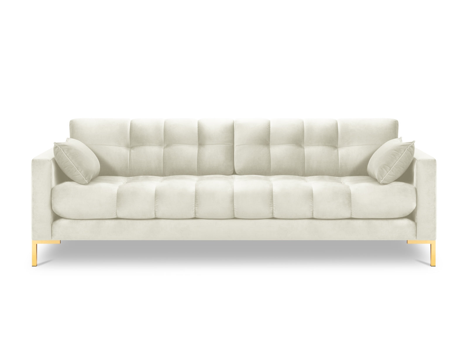 Mamaia Velour Sofa 4 Sitzer in Light Beige/Gold präsentiert im Onlineshop von KAQTU Design AG. 4er Sofa ist von Micadoni