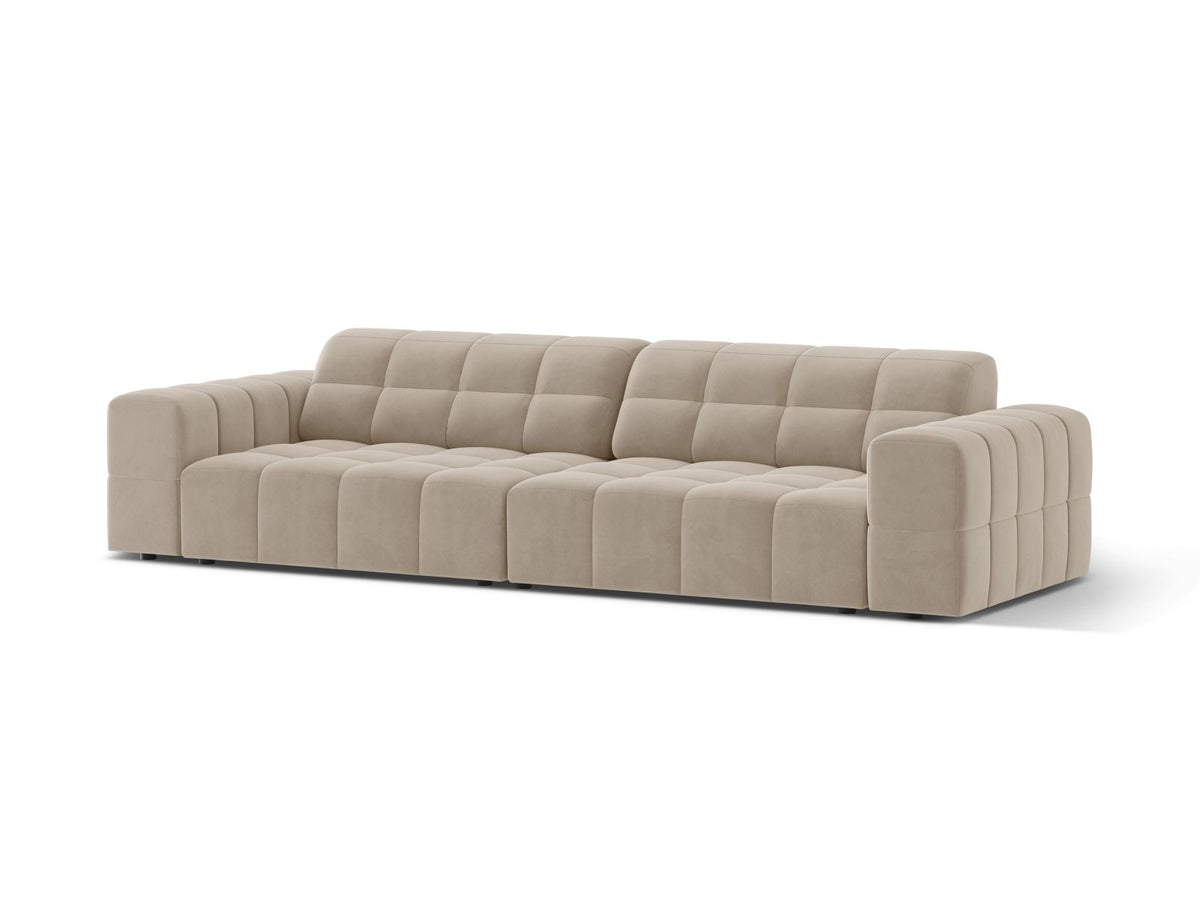 4-Sitzer Sofa Jennifer in Dark Beige-Bluvel präsentiert im Onlineshop von KAQTU Design AG. 4er Sofa ist von Micadoni