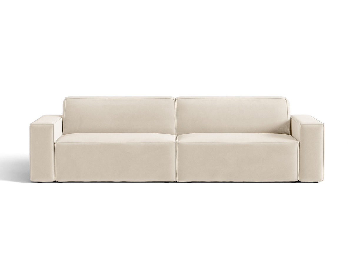 Jodie Velour modulares Sofa 4 Sitzer in Light Beige-Bluvel präsentiert im Onlineshop von KAQTU Design AG. 4er Sofa ist von Micadoni