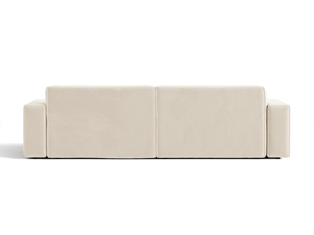 Jodie Velour modulares Sofa 4 Sitzer in Light Beige-Bluvel präsentiert im Onlineshop von KAQTU Design AG. 4er Sofa ist von Micadoni