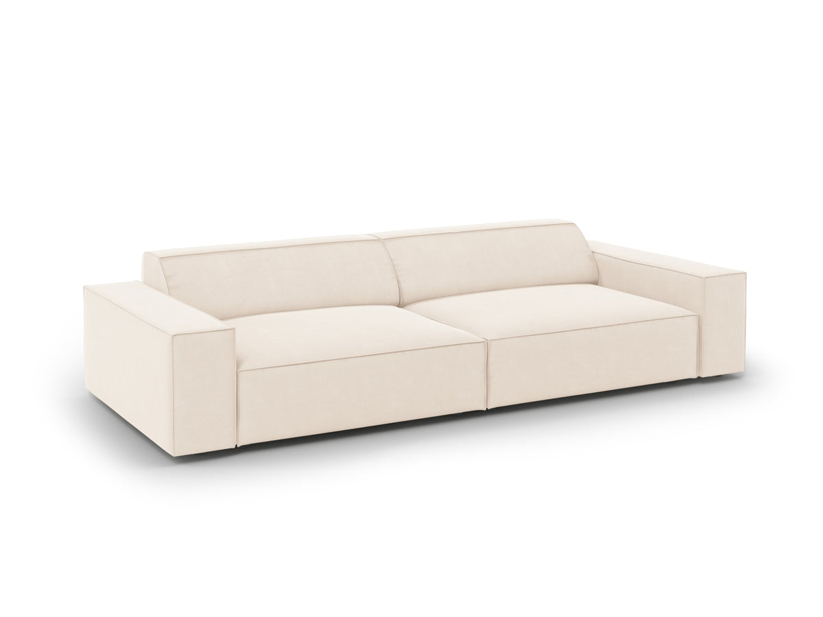Jodie Velour modulares Sofa 4 Sitzer in Light Beige-Bluvel präsentiert im Onlineshop von KAQTU Design AG. 3er Sofa ist von Micadoni