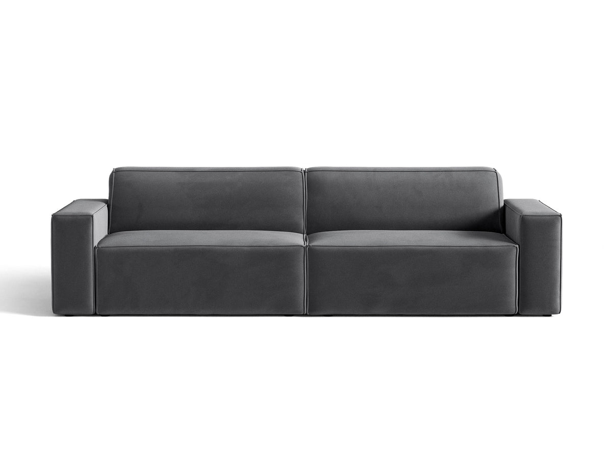 Jodie Velour modulares Sofa 4 Sitzer in Grey-Bluvel präsentiert im Onlineshop von KAQTU Design AG. 4er Sofa ist von Micadoni