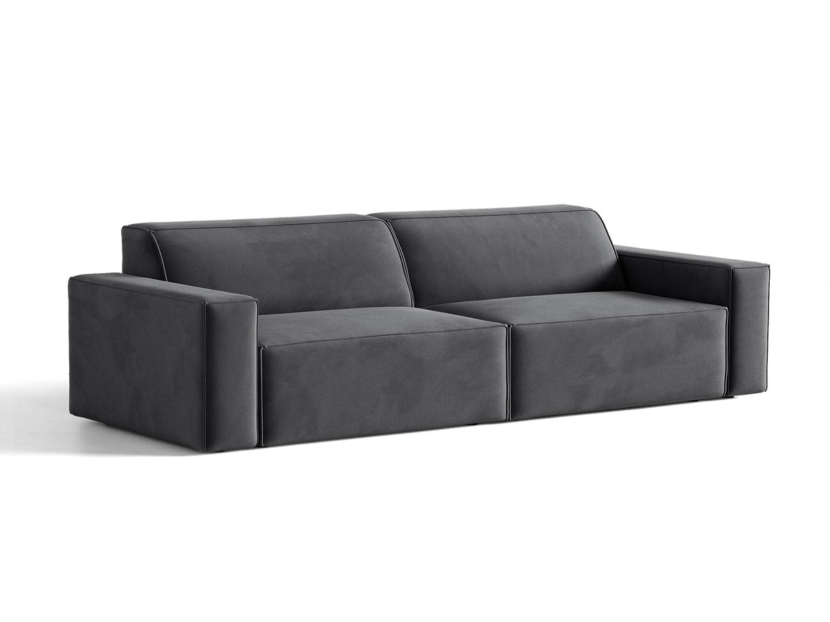 Jodie Velour modulares Sofa 4 Sitzer in Grey-Bluvel präsentiert im Onlineshop von KAQTU Design AG. 4er Sofa ist von Micadoni