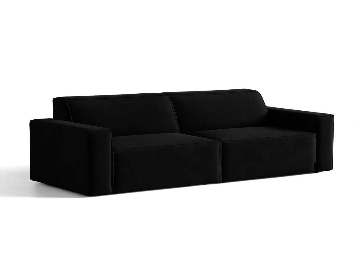 Jodie Velour modulares Sofa 4 Sitzer in Black-Bluvel präsentiert im Onlineshop von KAQTU Design AG. 4er Sofa ist von Micadoni