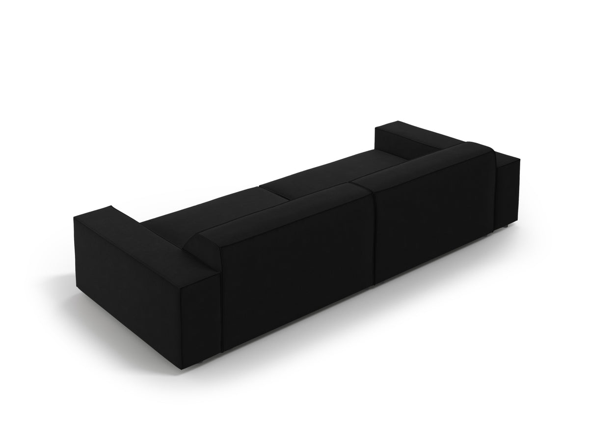 Jodie Velour modulares Sofa 4 Sitzer in Black-Bluvel präsentiert im Onlineshop von KAQTU Design AG. 3er Sofa ist von Micadoni