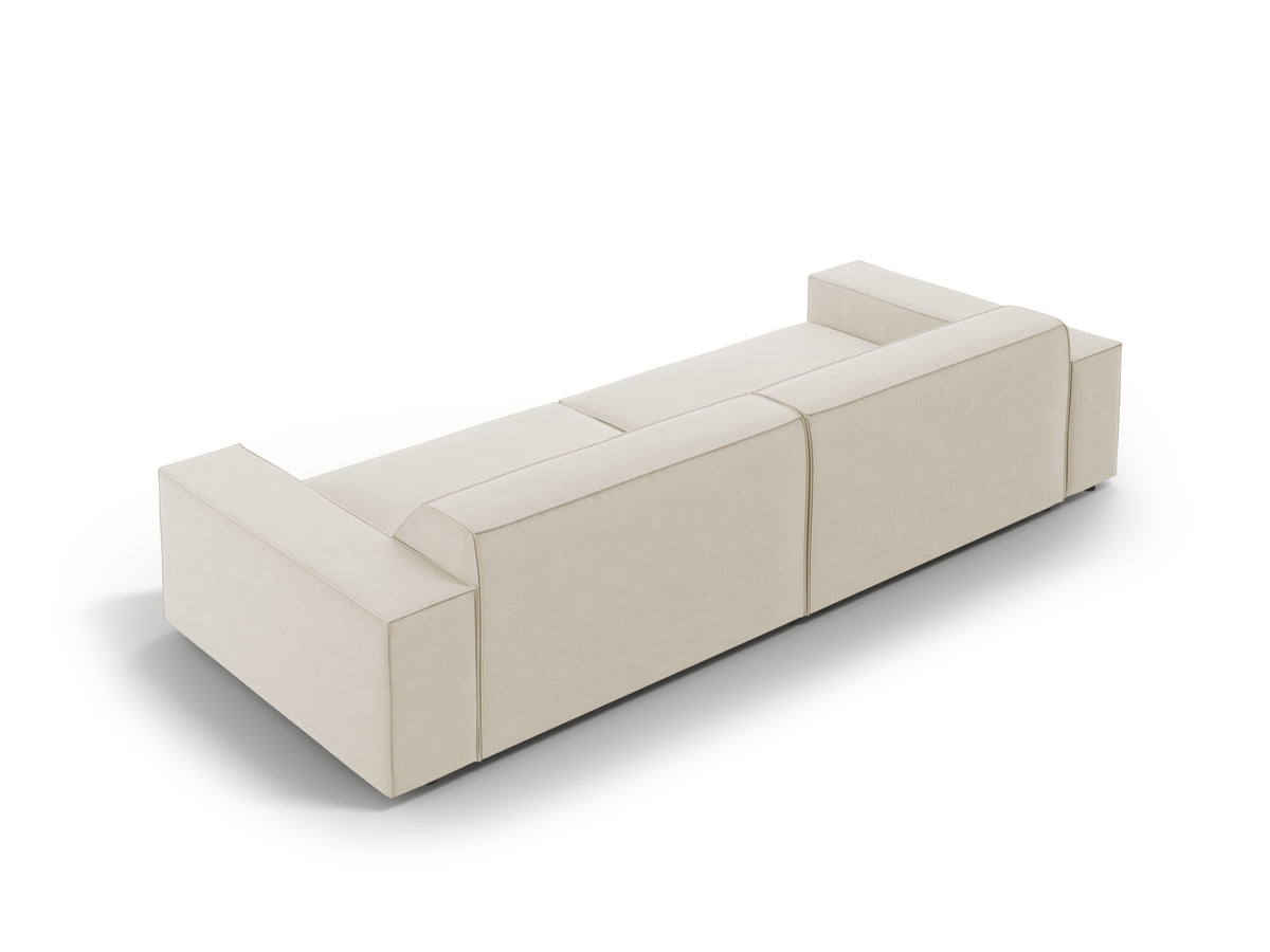 Jodie Velour modulares Sofa 4 Sitzer in Dark Beige-Bluvel präsentiert im Onlineshop von KAQTU Design AG. 3er Sofa ist von Micadoni