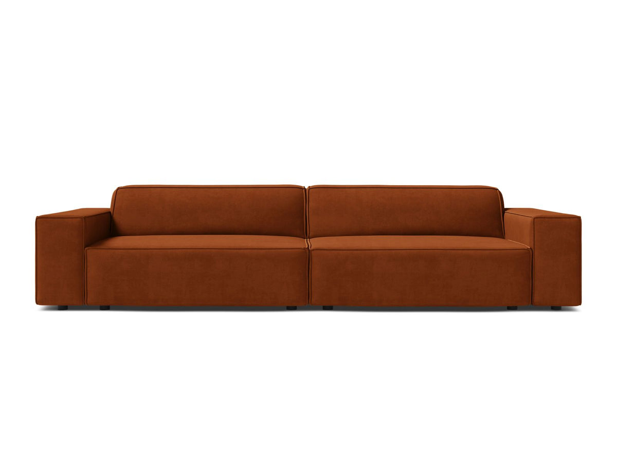 Jodie Velour modulares Sofa 4 Sitzer in Terracotta-Bluvel präsentiert im Onlineshop von KAQTU Design AG. 4er Sofa ist von Micadoni