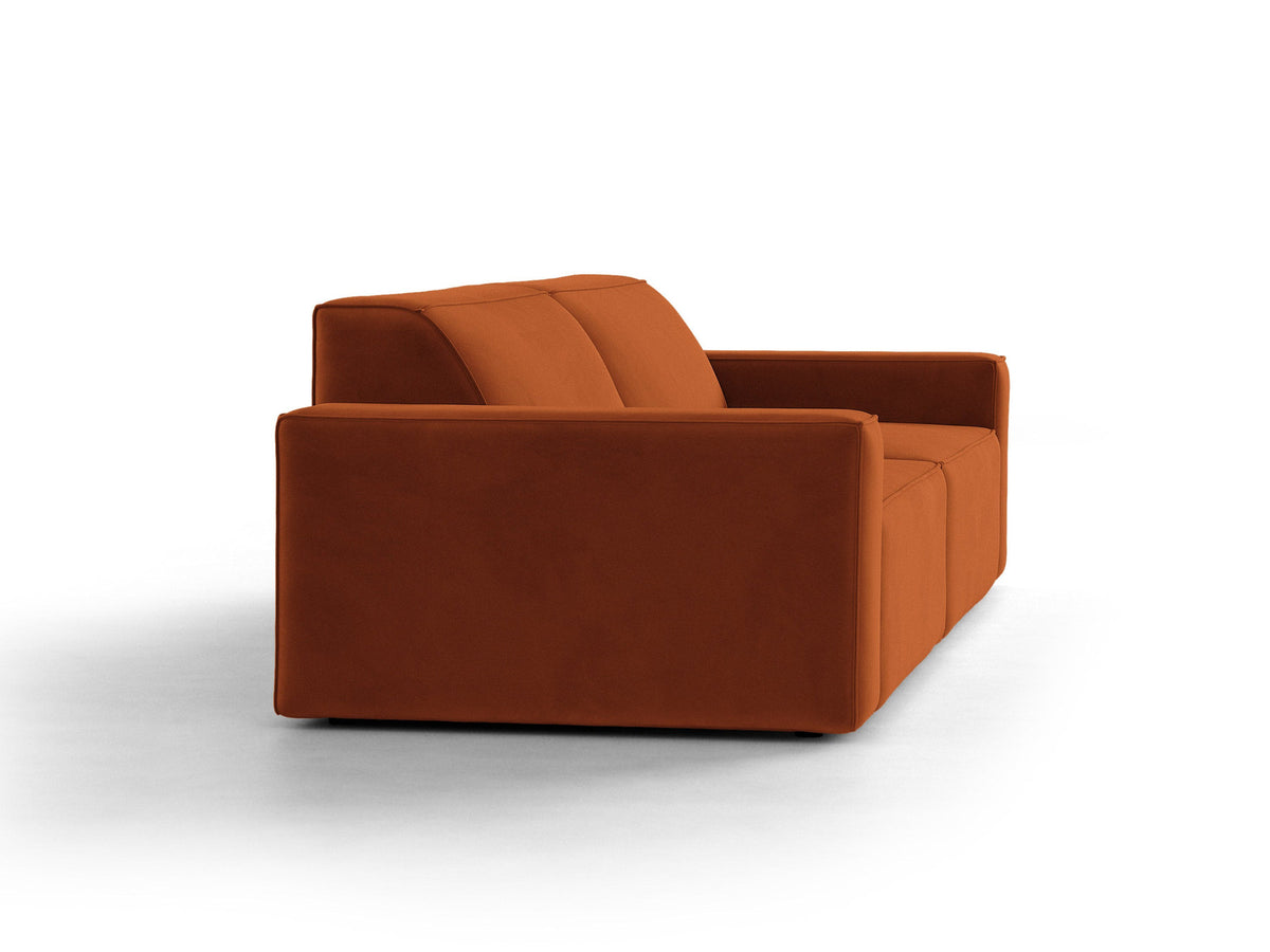 Jodie Velour modulares Sofa 4 Sitzer in Terracotta-Bluvel präsentiert im Onlineshop von KAQTU Design AG. 4er Sofa ist von Micadoni