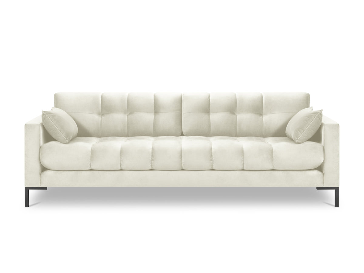Mamaia Velour Sofa 4 Sitzer in Light Beige/Schwarz-Bluvel präsentiert im Onlineshop von KAQTU Design AG. 4er Sofa ist von Micadoni