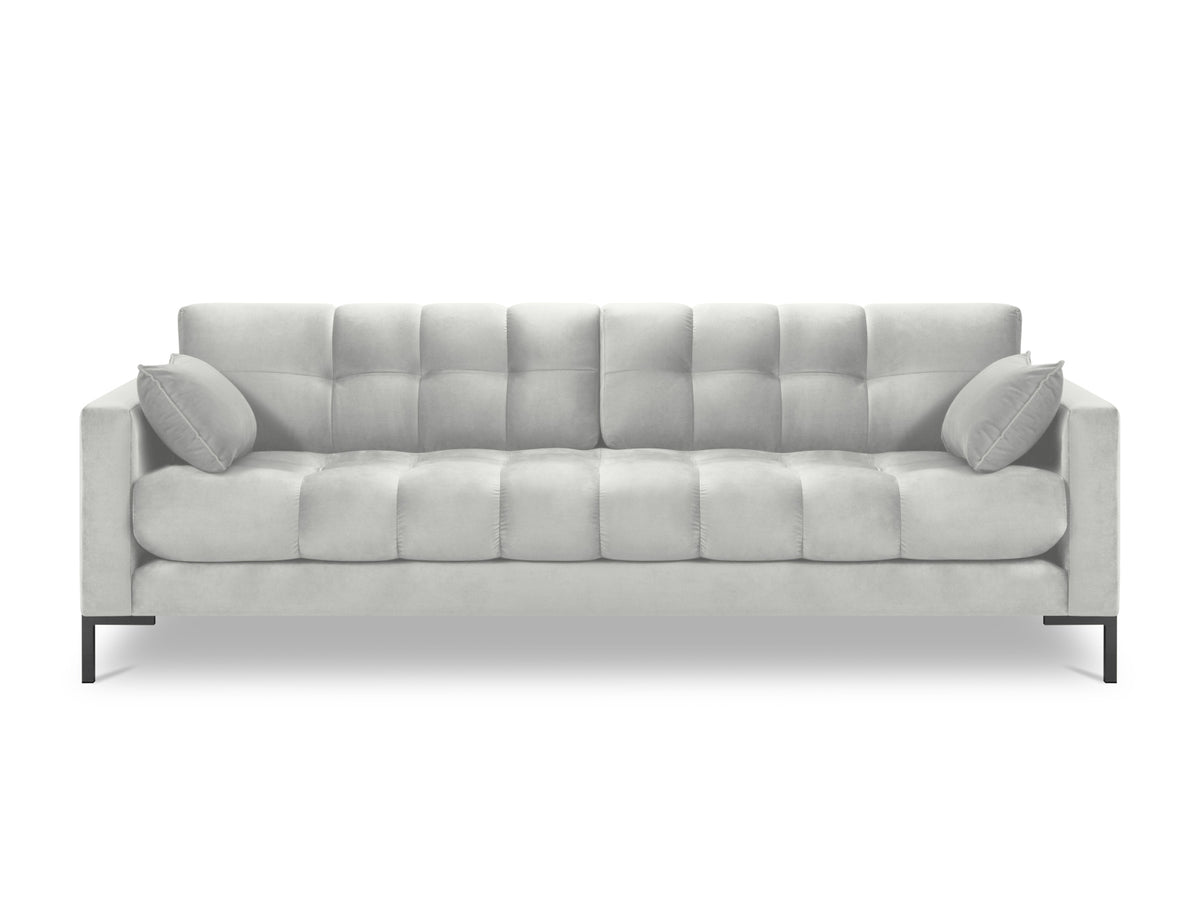 Mamaia Velour Sofa 4 Sitzer in Silver/Schwarz-Bluvel präsentiert im Onlineshop von KAQTU Design AG. 4er Sofa ist von Micadoni
