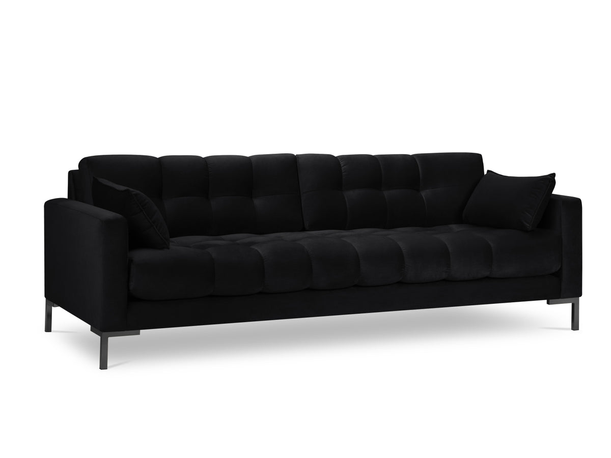 Mamaia Velour Sofa 4 Sitzer in Black/Schwarz-Bluvel präsentiert im Onlineshop von KAQTU Design AG. 4er Sofa ist von Micadoni