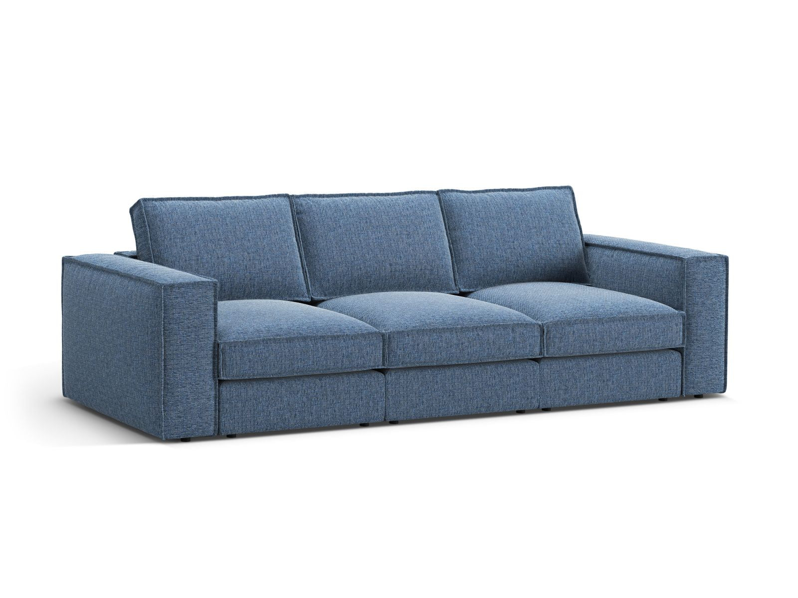 Elegantes 4-Sitzer Sofa Pola in Dunkelblau, ideal für moderne Wohnräume, erhältlich bei KAQTU Design AG.