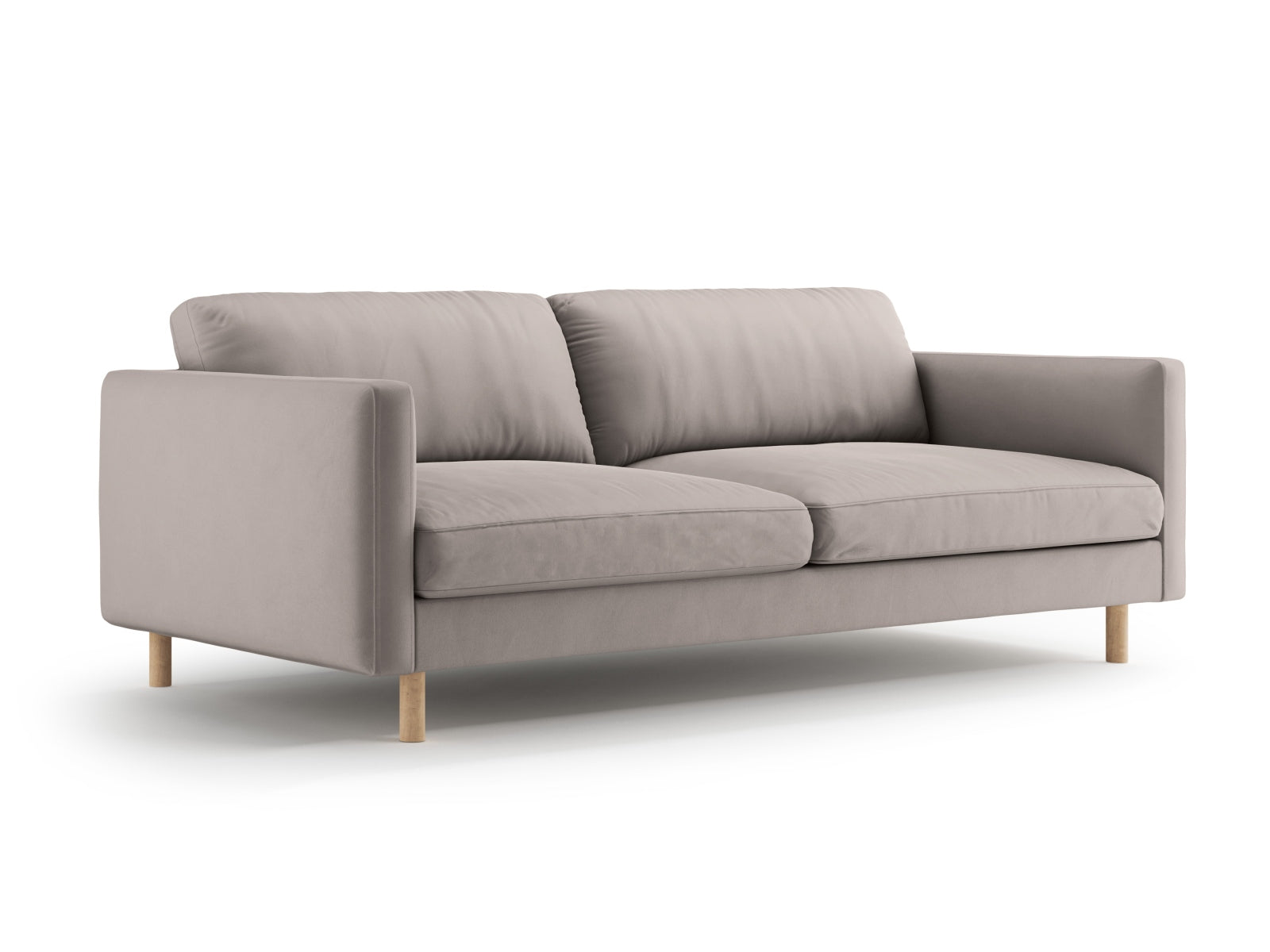 Elegantes Eden Velour Sofa für 4 Personen in warmem Grau, stilvoll und komfortabel, ideal für jedes Wohnzimmer.