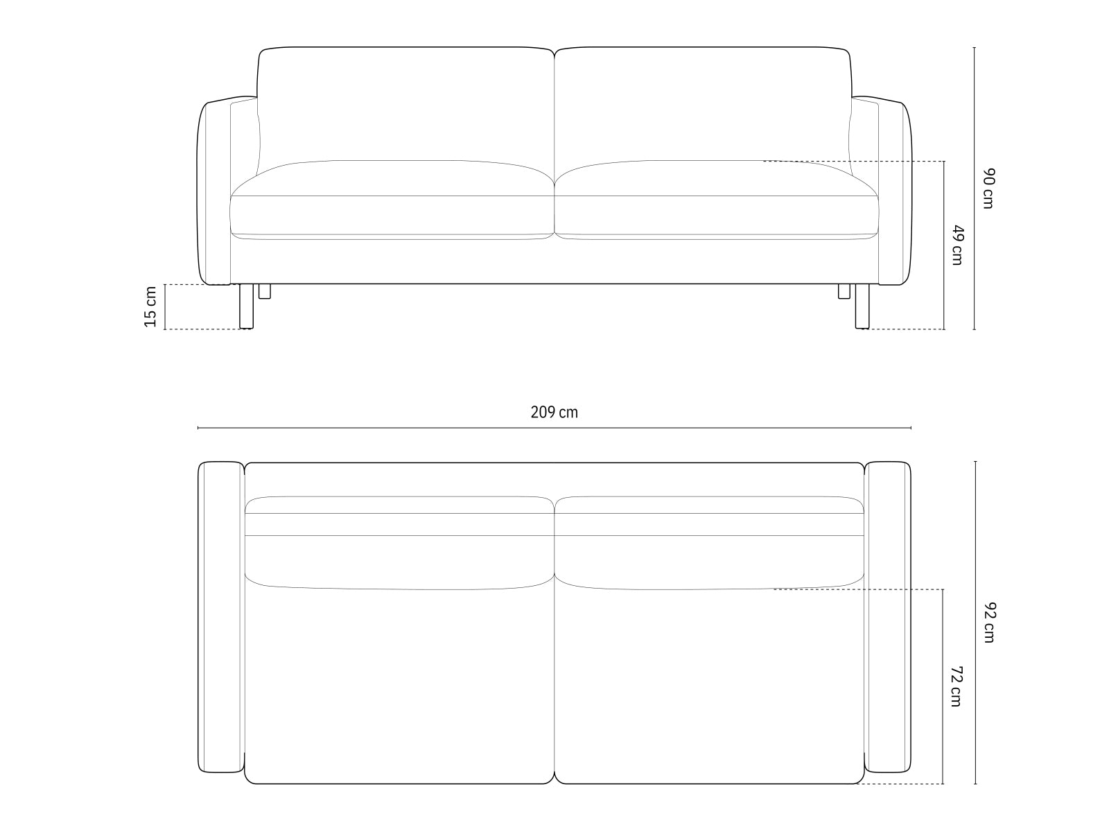 Stilvolles 4-Sitzer Sofa Eden aus weichem Velours in sattem Moosgrün, perfekt für einladende Wohnräume und entspannte Stunden.