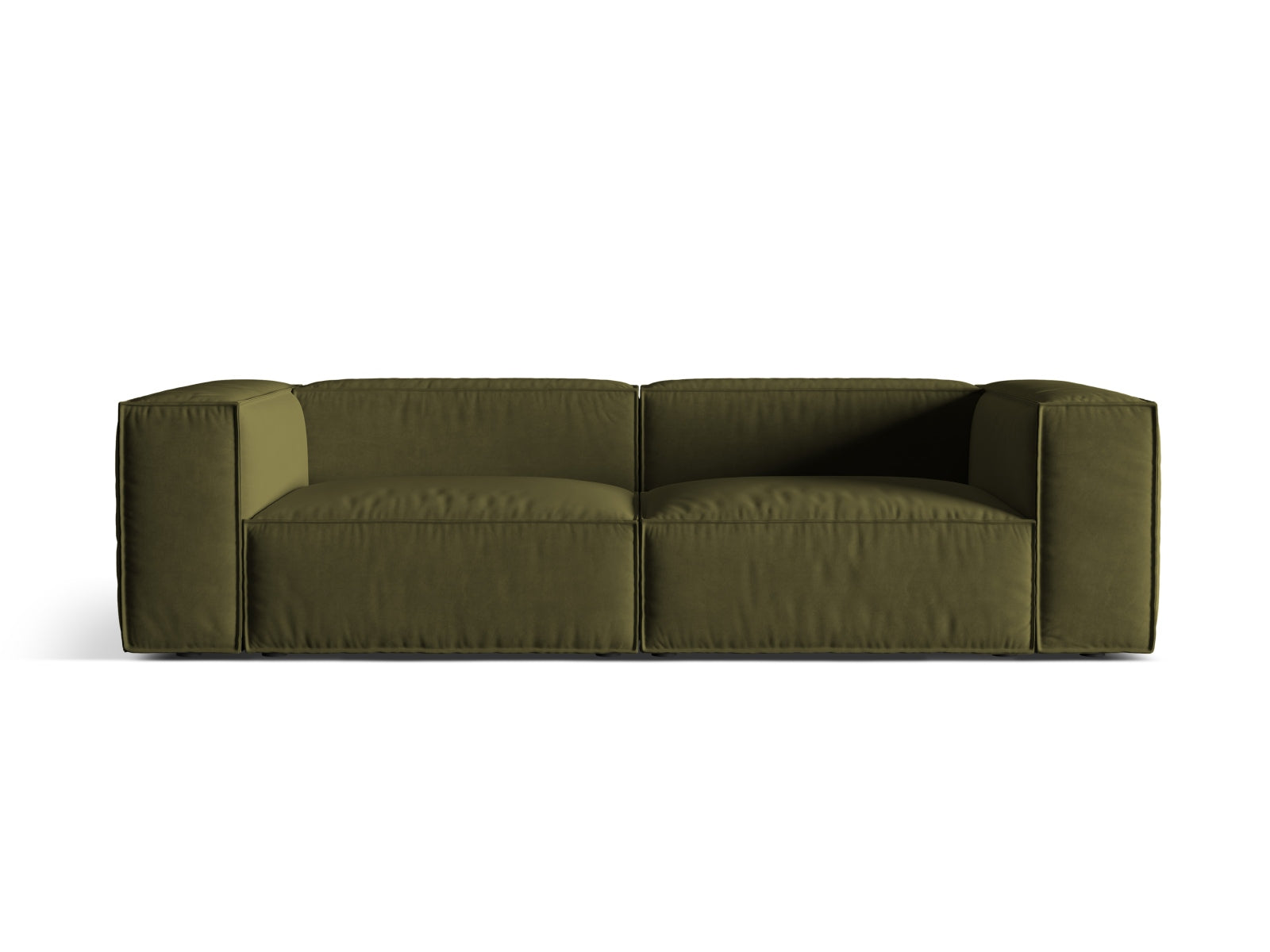 Nuria Velour Sofa 4 Sitzer in Moss Green Melange-Paris präsentiert im Onlineshop von KAQTU Design AG. 4er Sofa ist von Micadoni