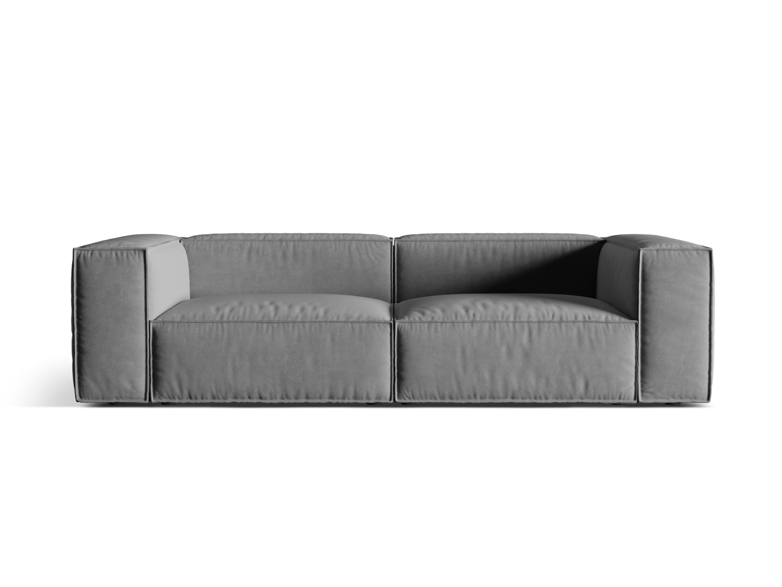 Nuria Velour Sofa 4 Sitzer in Grey-Paris präsentiert im Onlineshop von KAQTU Design AG. 4er Sofa ist von Micadoni